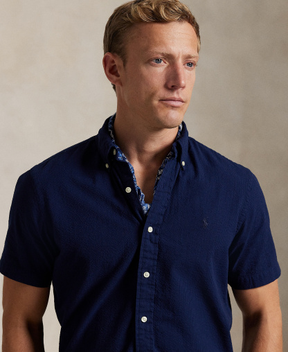 Polo Ralph Lauren Men's RL Prepster Classic-Fit Seersucker Shirt - Astoria Navy