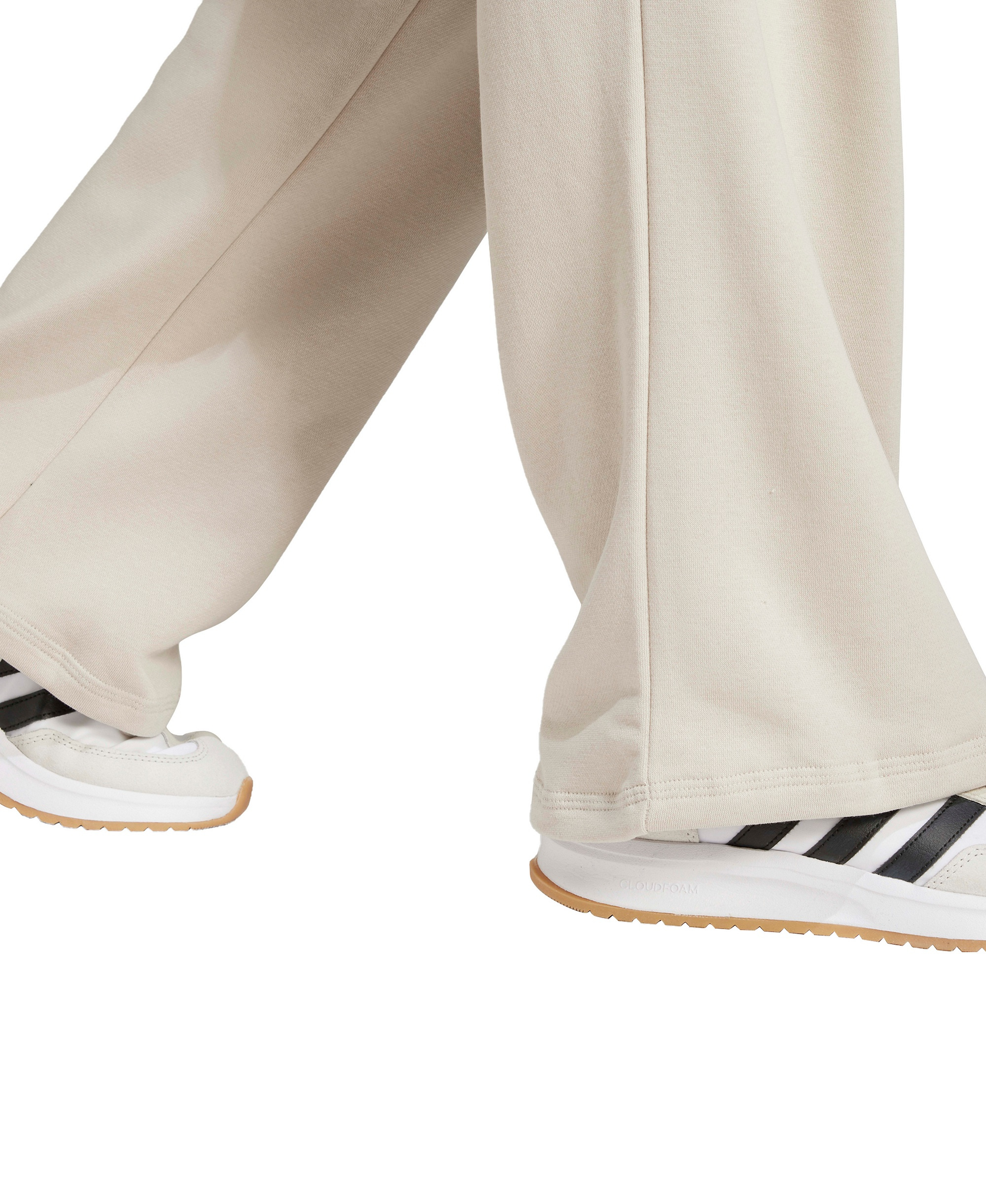 adidas Women's Essentials Small Logo Feel Cozy Open Hem Pants - Wonder Alumina/White