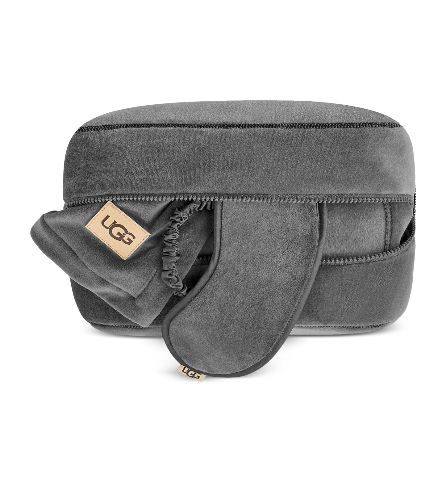 UGG® Raegan 3-Piece Throw, Eye Mask and Case Gift Set - Charcoal