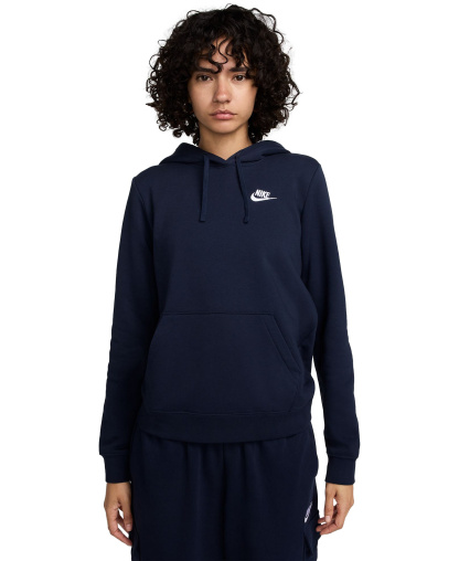 Nike Women's Sportswear Club Fleece Pullover Hoodie - Obsidian/white