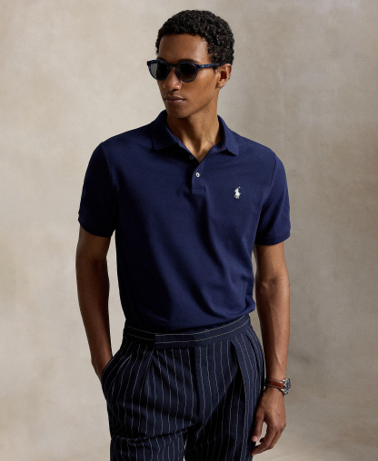 Polo Ralph Lauren Men's Classic-Fit Stretch Mesh Polo Shirt - Refined Navy/Smoke