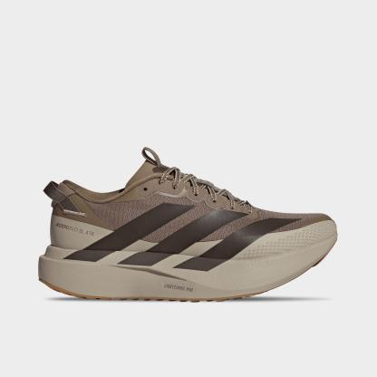 Men's adidas Adizero EVO SL ATR Running Shoes - Khaki/Shadow Olive/Khaki - Left shoe facing left. Outside of the shoe.