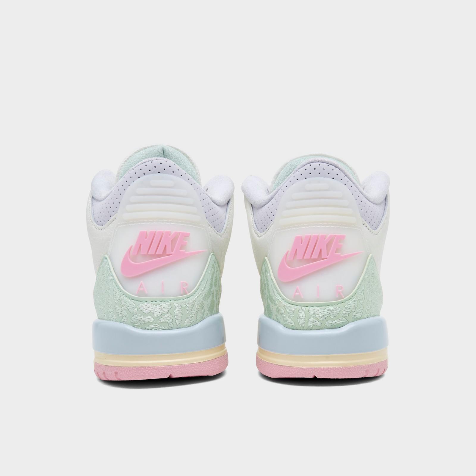 Big Kids' Air Jordan Retro 3 Basketball Shoes - Sail/Jade Aura/Aura/Iced Carmine/Muslin/Iris Whisper - view 4