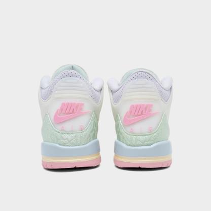 Big Kids' Air Jordan Retro 3 Basketball Shoes - Sail/Jade Aura/Aura/Iced Carmine/Muslin/Iris Whisper - view 4