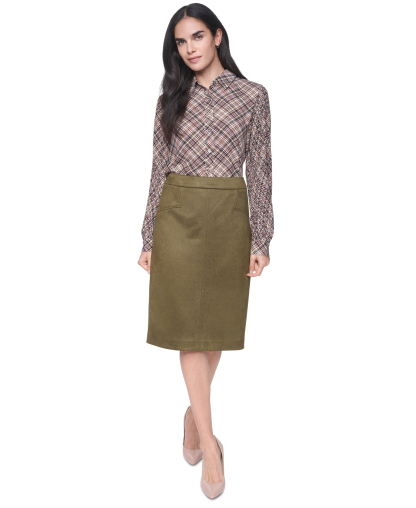 Tommy Hilfiger Women's Fx Suede High-Waisted Pencil Skirt - Dark Olive