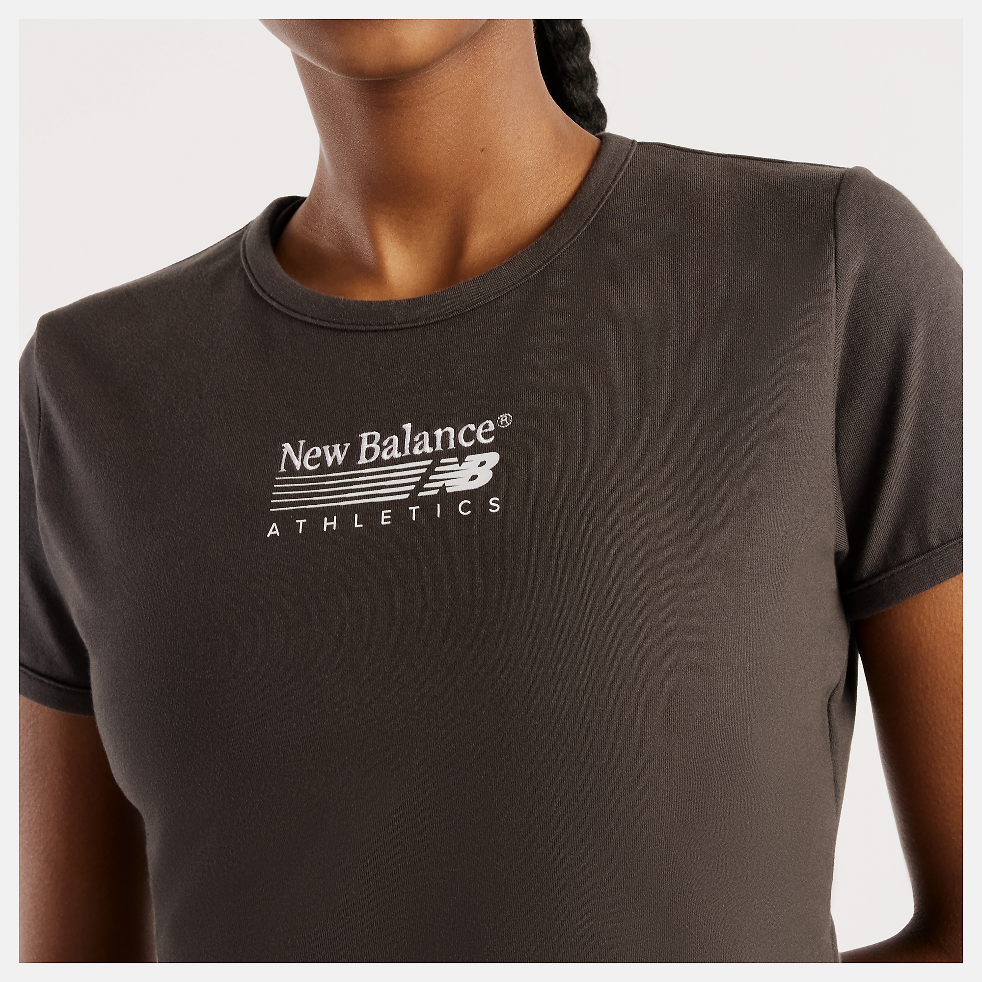 New Balance Trackside Ringer T-Shirt, WT62O4MBBLK