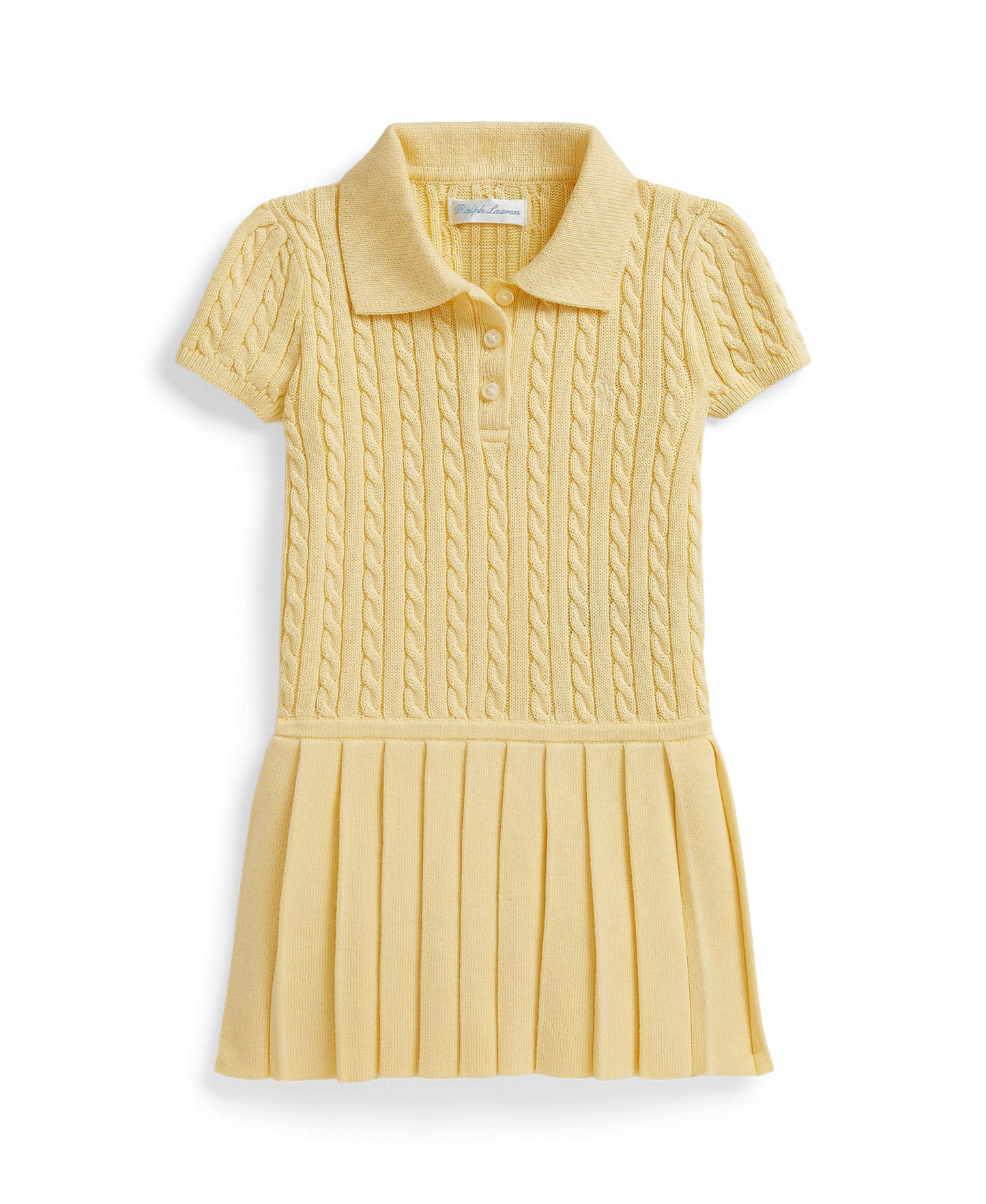 Polo Ralph Lauren Baby Girls' Mini-Cable Polo Sweater Dress - Yellow