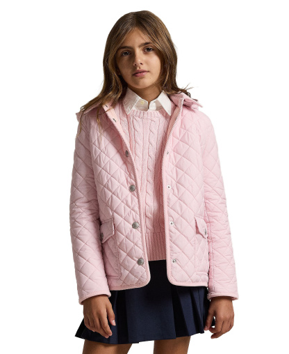 Polo Ralph Lauren Big Girls Quilted Barn Jacket - Hint Of Pink