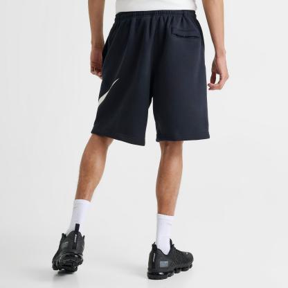 Men's Nike Club Fleece Swoosh Graphic Shorts - Black/Black/White