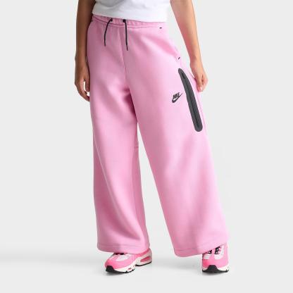 Girls' Big Kids' Nithtke Sportswear Tech Fleece Wide-Leg Pants - Pink Rise