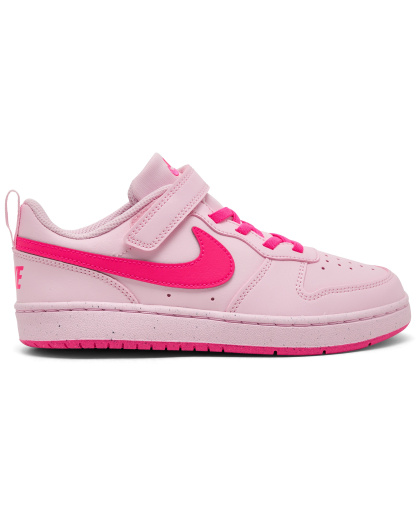 Nike Little Kids Court Borough Low Recraft Fastening Strap Casual Sneakers from Finish Line - Pink