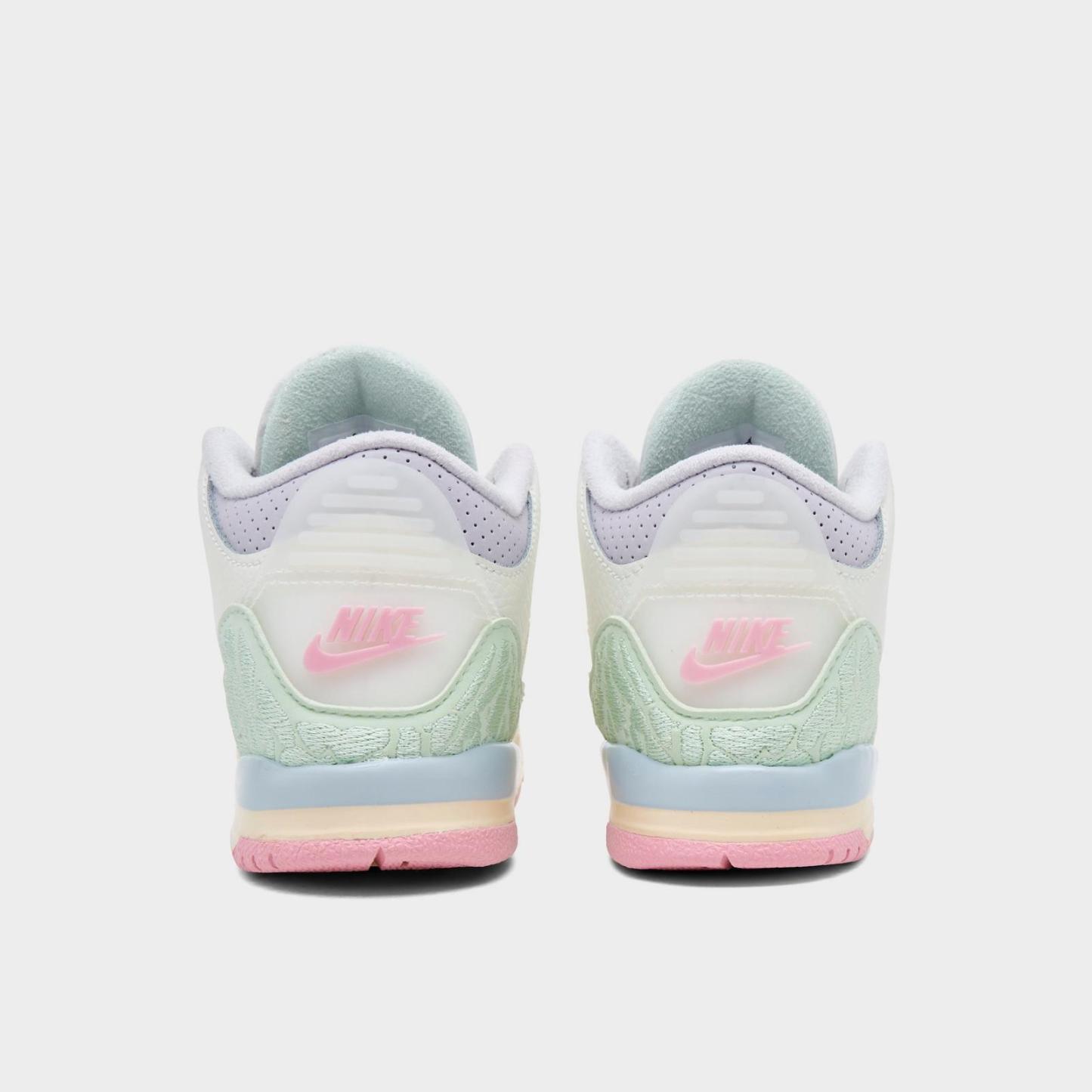 Kids' Toddler Air Jordan Retro 3 Basketball Shoes - Sail/Jade Aura/Aura/Iced Carmine/Muslin/Iris Whisper - view 4