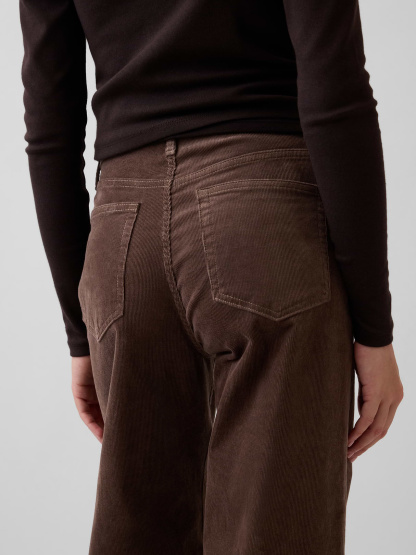 High Rise Stride Wide-Leg Jeans - Plymouth rock brown