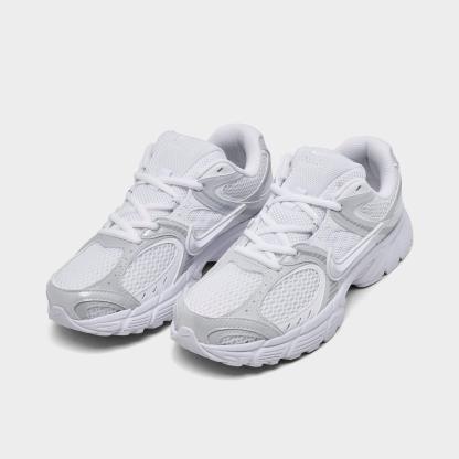Women's Nithtke V5 RNR Casual Shoes - Part 2 - White/White/Black/Metallic Silver - Both shoes facing left