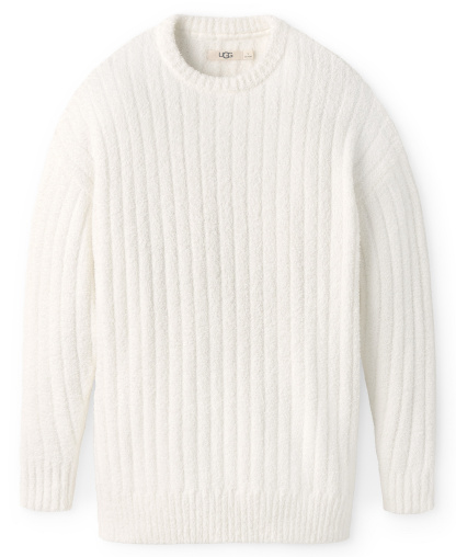 UGG Women's Riz Ribbed Long-Sleeve Knit Sleep Top - Cream