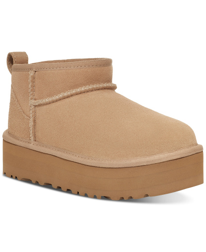 UGG® Kids Classic Ultra Mini Platform Booties - Sand