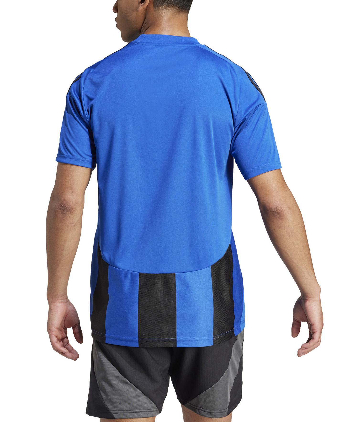 adidas Men's Stripe Logo Jersey T-Shirt - Royal Blue / Black