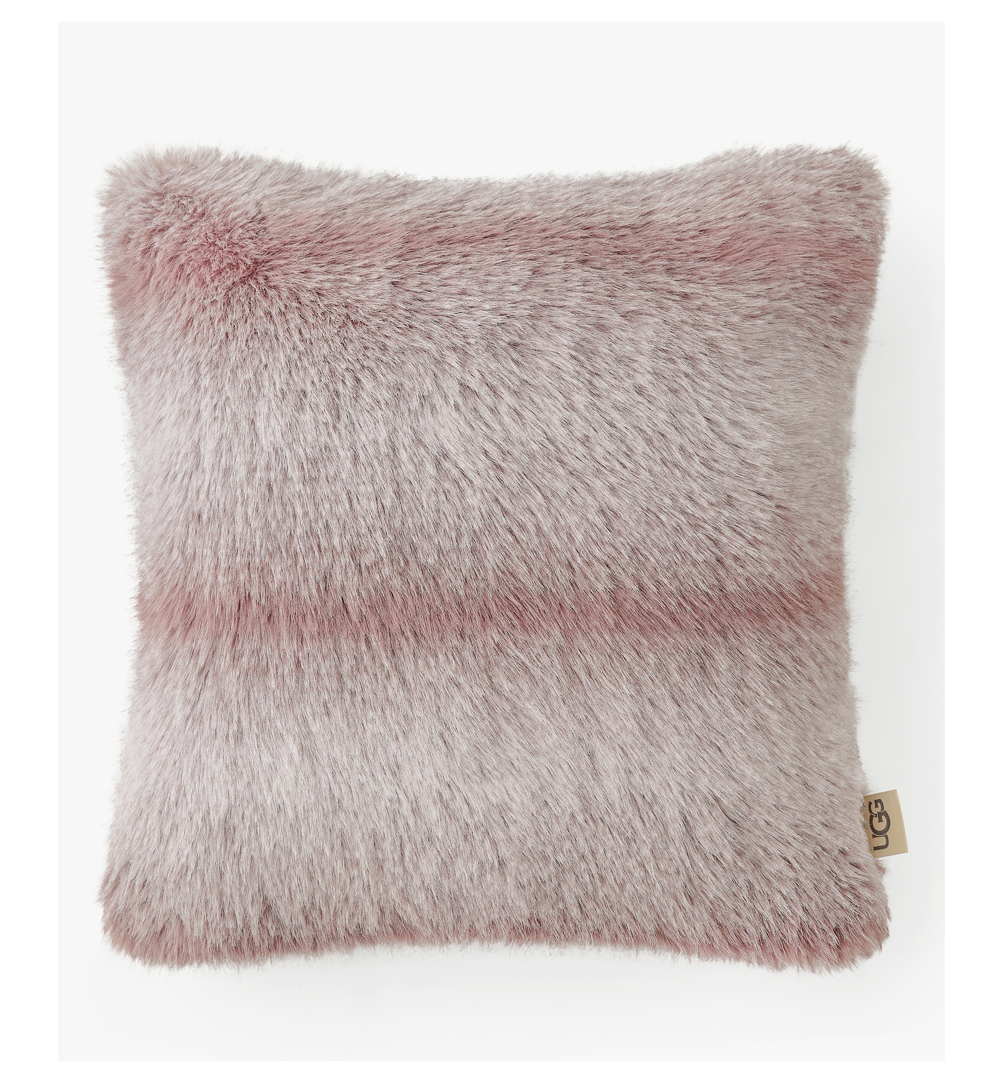 UGG® Clyde Faux Fur Pillow, 20" x 20" - Rosewood, Snow