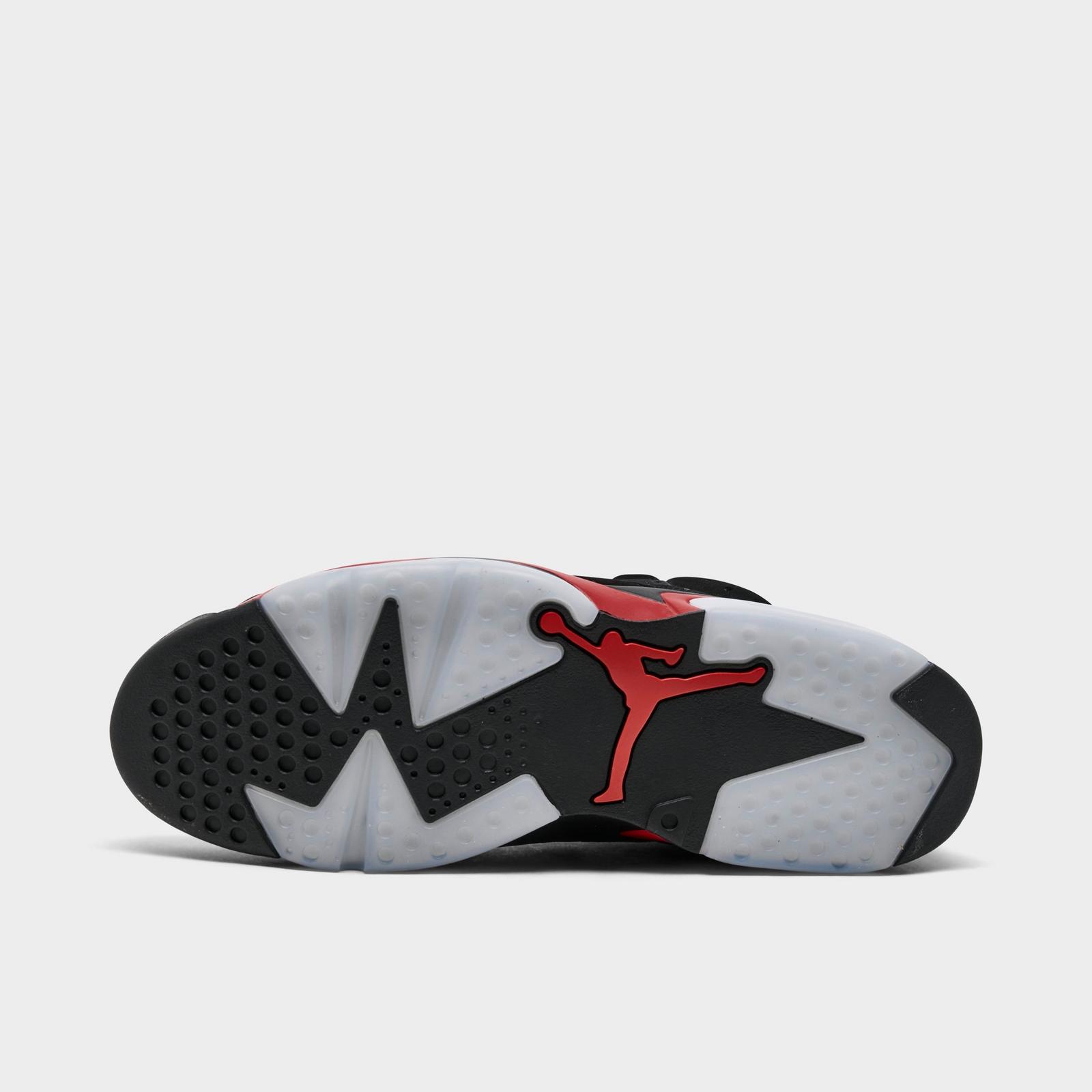 Men's Air Jordan Retro 6 Basketball Shoes - Black/Light Crimson - view 6