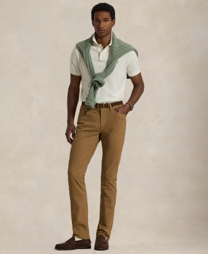 Polo Ralph Lauren Men's Cotton Custom Slim Fit Mesh Polo Shirt - Parchment Cream