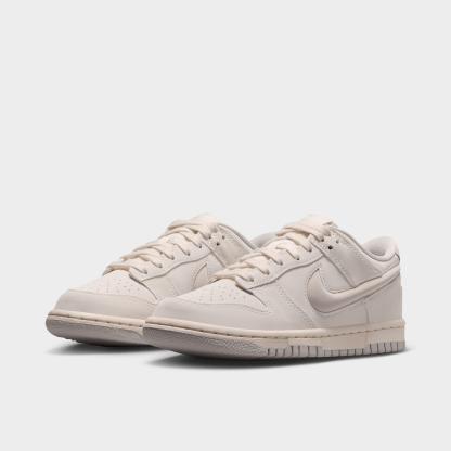 Big Kids' Nithtke Dunk Low LV8 Casual Shoes - Sail/Coconut Milk/Light Silver/Light Bone - Both shoes facing left