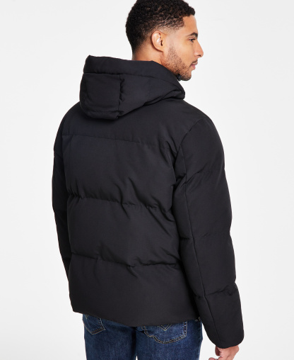 Levi's Men's Quilted Hooded Puffer Jacket - Black