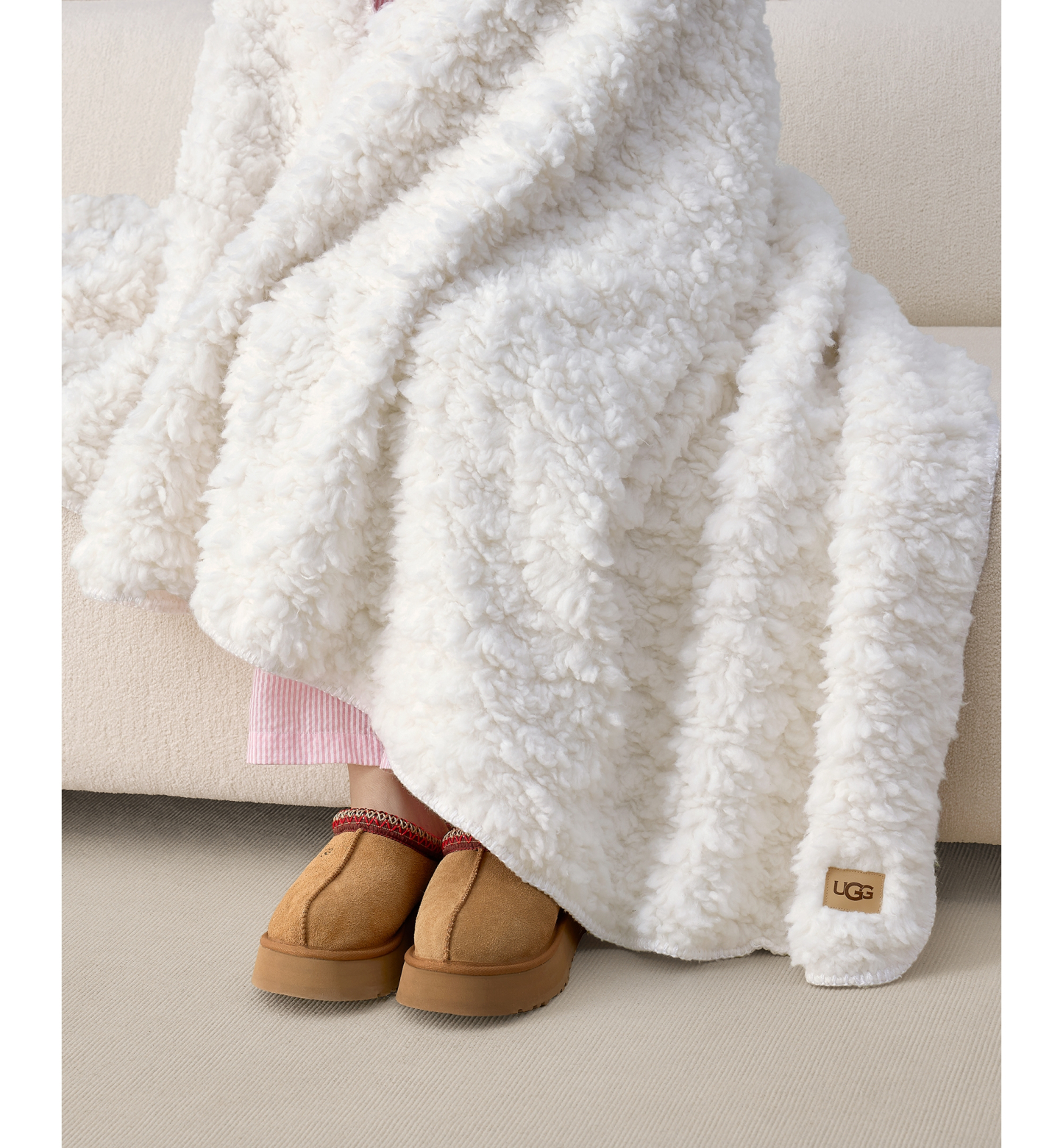 UGG® Shira Textured Throw, 50" x 70" - Snow