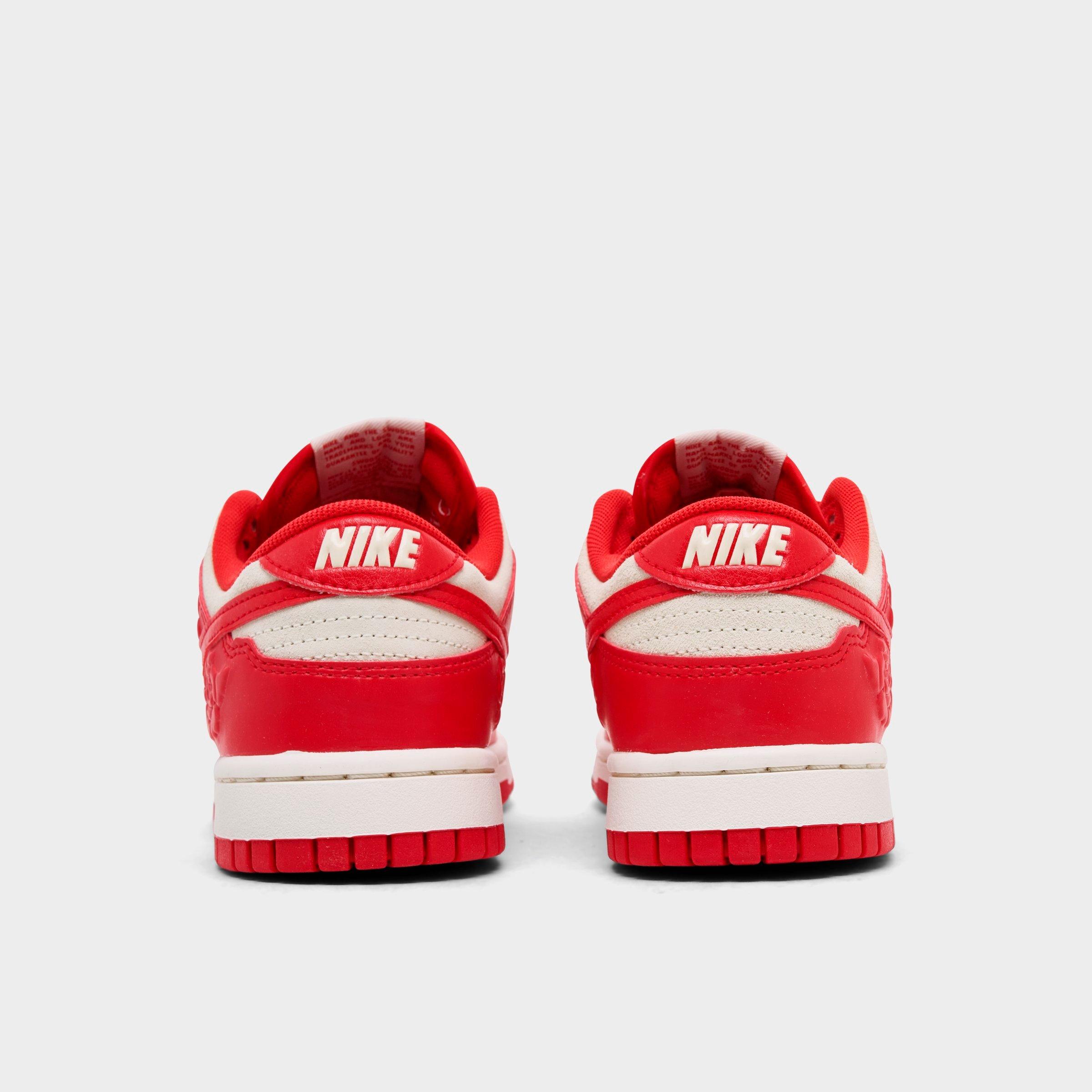 Women's Nithtke Dunk Low LE Casual Shoes - Coconut Milk/University Red/Pale Ivory - Back view