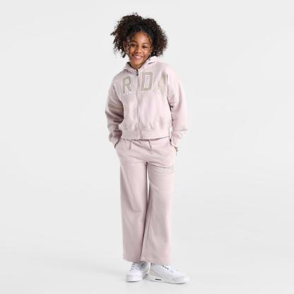 Girls' Big Kids' Jordan Wide Leg Fleece Pants - Particle Rose - view 2