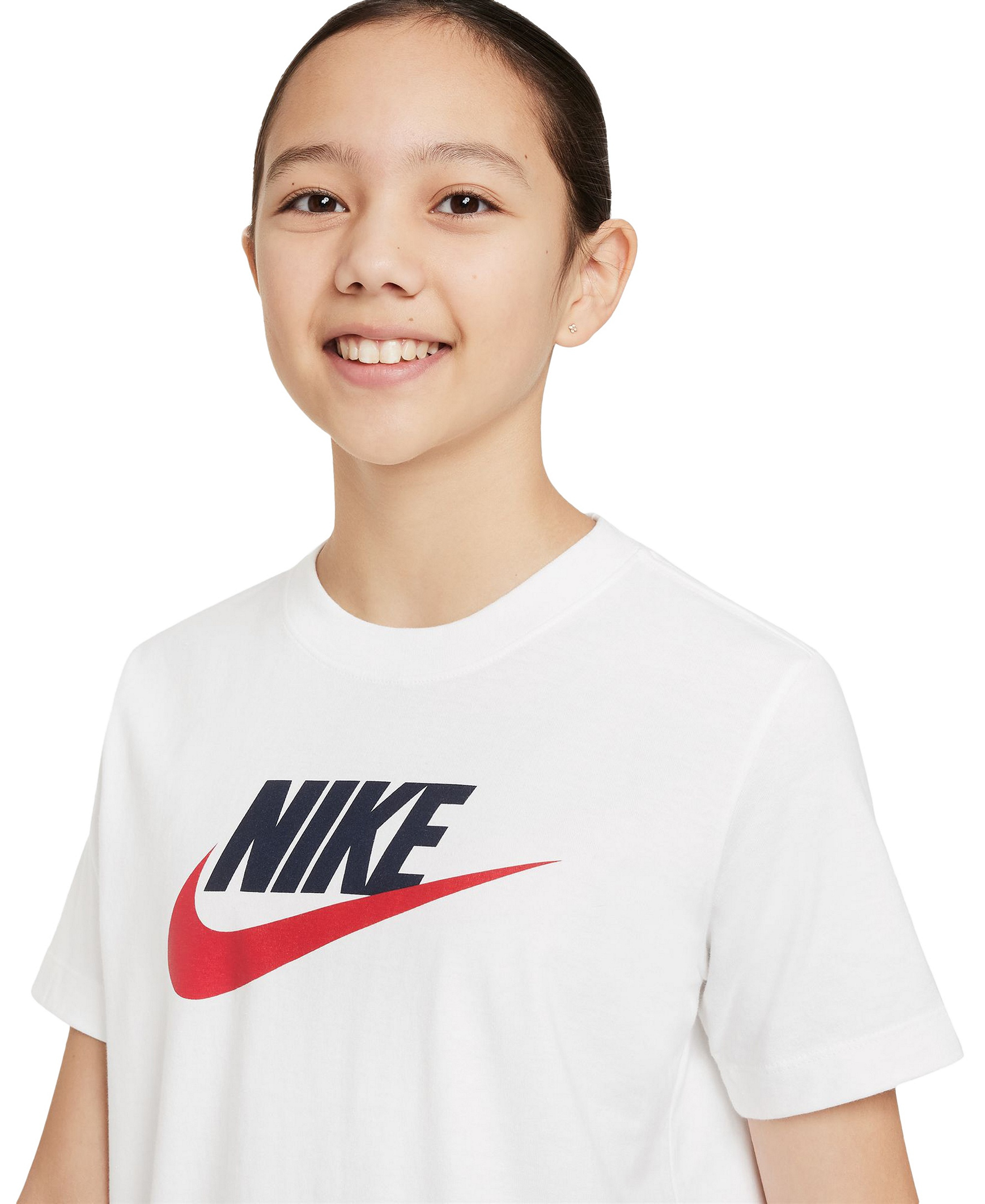 Nike Boys' and Girls' 6-20 Sportswear Logo Graphic T-Shirt - White