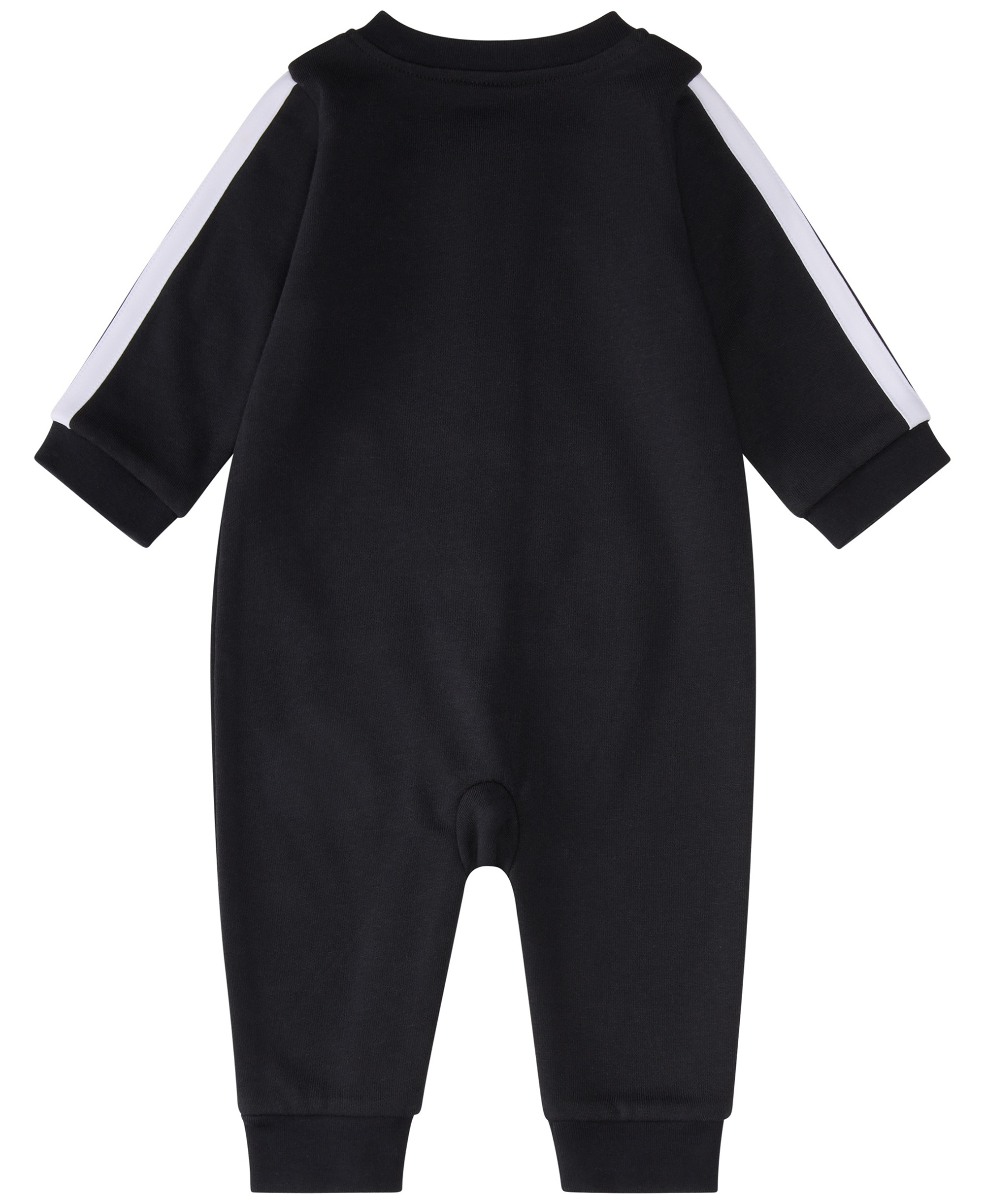 adidas Baby Boys French Terry Round Neck Long Sleeve Coverall - Black