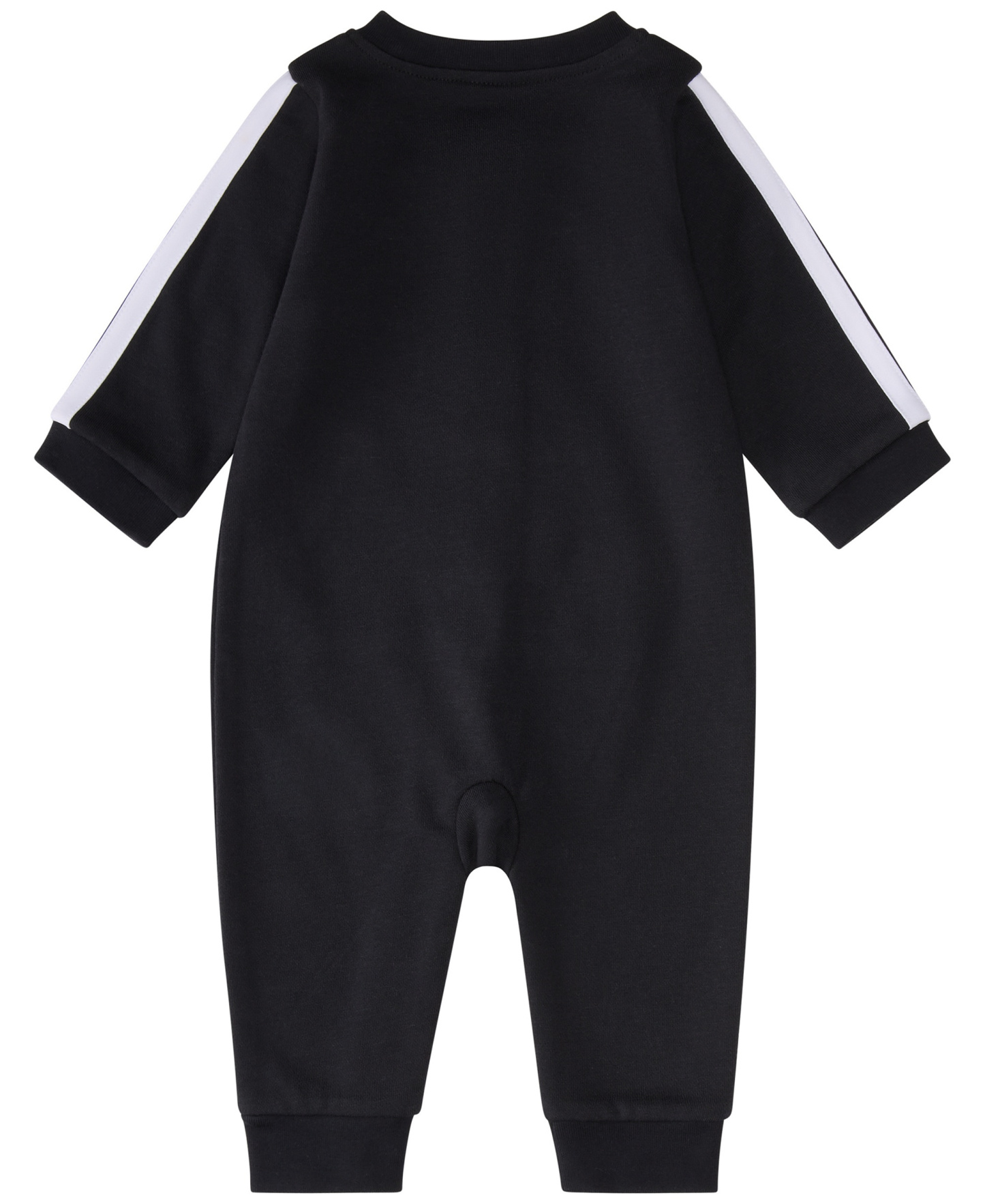 adidas Baby Boys French Terry Round Neck Long Sleeve Coverall - Black
