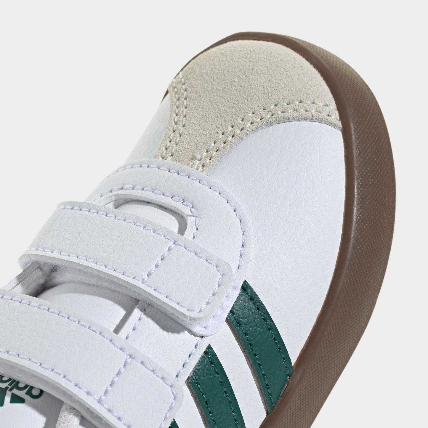 Kids' Toddler adidas VL Court 3.0 Hook-And-Loop Casual Shoes - Footwear White/Collegiate Green/Gum - Detail shot