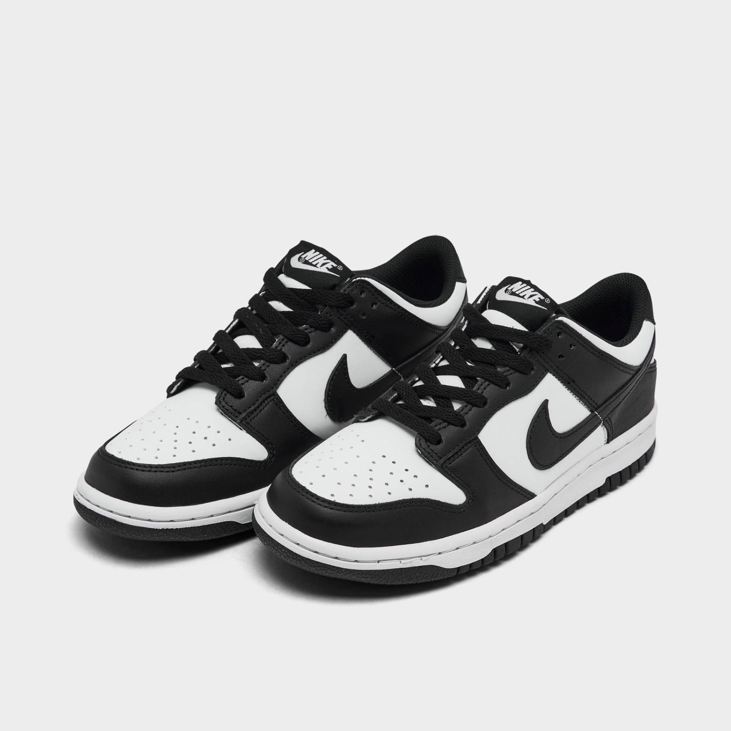 Big Kids' Nithtke Dunk Low Casual Shoes - Part 2 - White/Black/White - Both shoes facing left