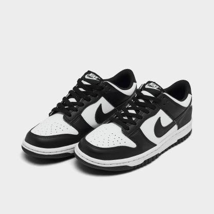 Big Kids' Nithtke Dunk Low Casual Shoes - Part 2 - White/Black/White - Both shoes facing left