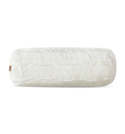 UGG® Valor Carved Faux-Fur Bolster Decorative Pillow, 8" x 26" - Snow