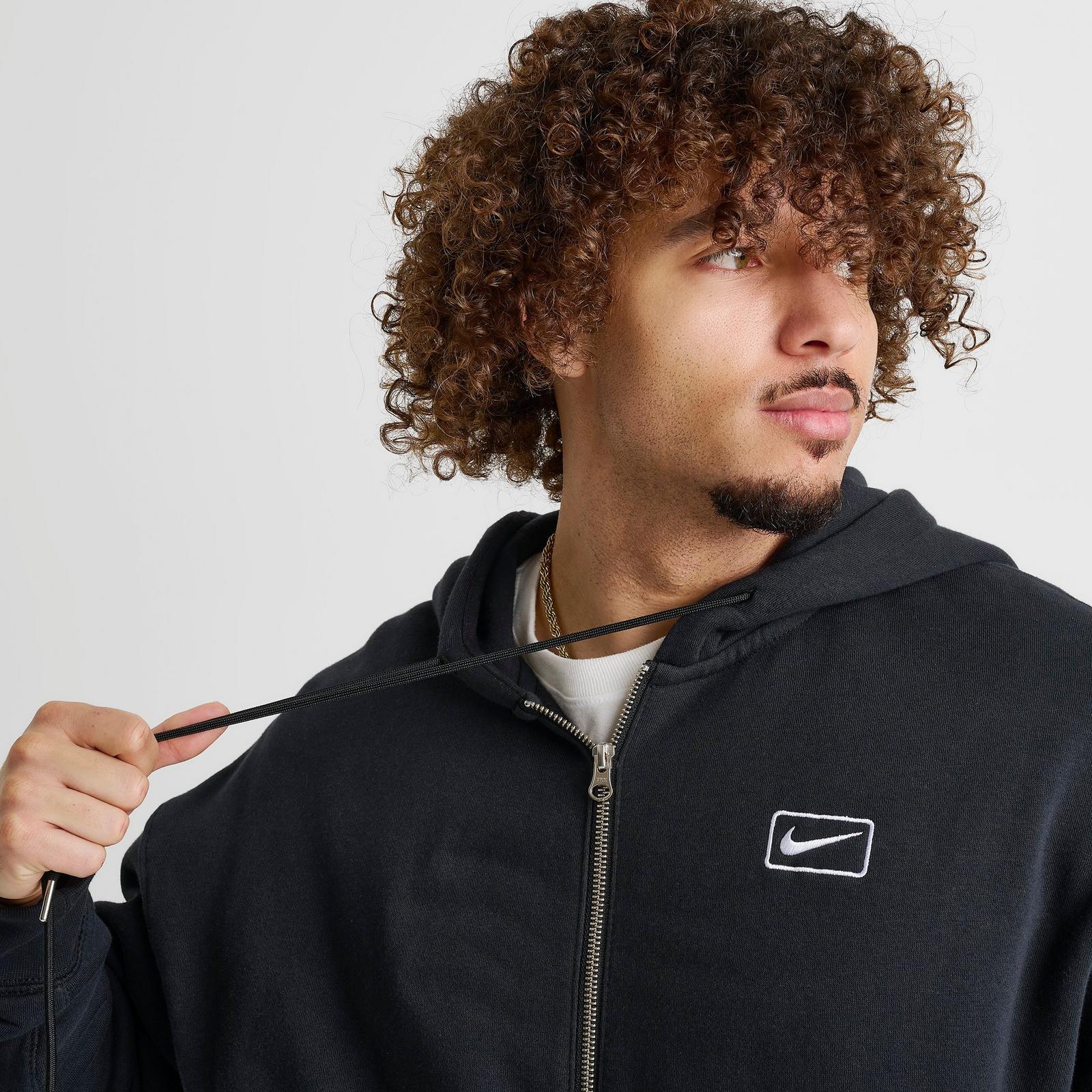 Men's Nike Sportswear Swoosh Box Full-Zip Hoodie - Black