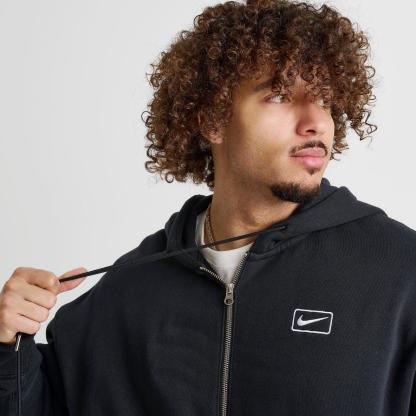Men's Nike Sportswear Swoosh Box Full-Zip Hoodie - Black