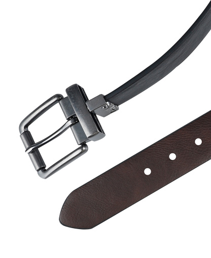 Levi's Men's Logo Buckle Stretch Reversible Leather Belt - Black/Brown