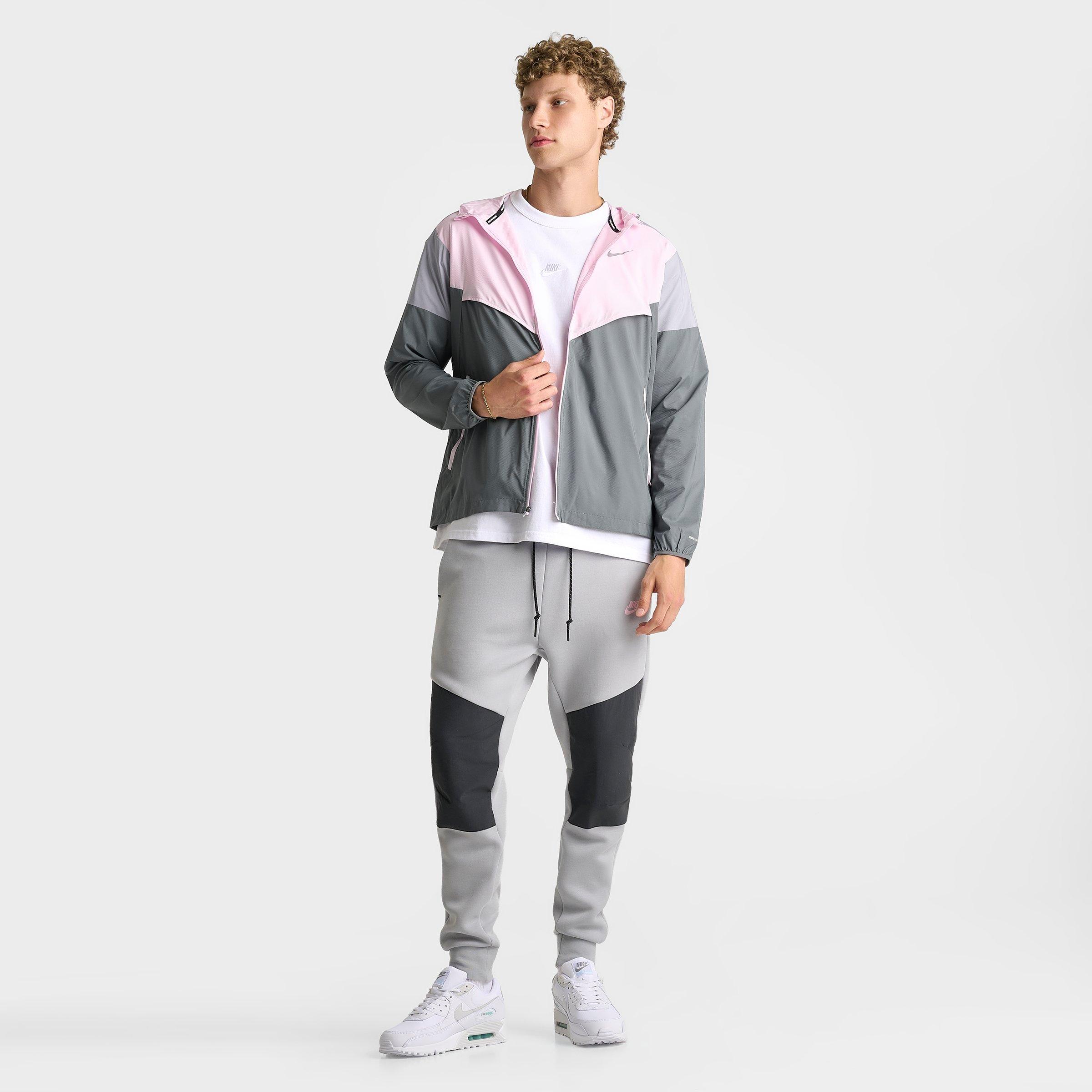 Men's Nithtke Impossibly Light Windrunner Running Jacket - Smoke Grey/Pink Foam/Wolf Grey