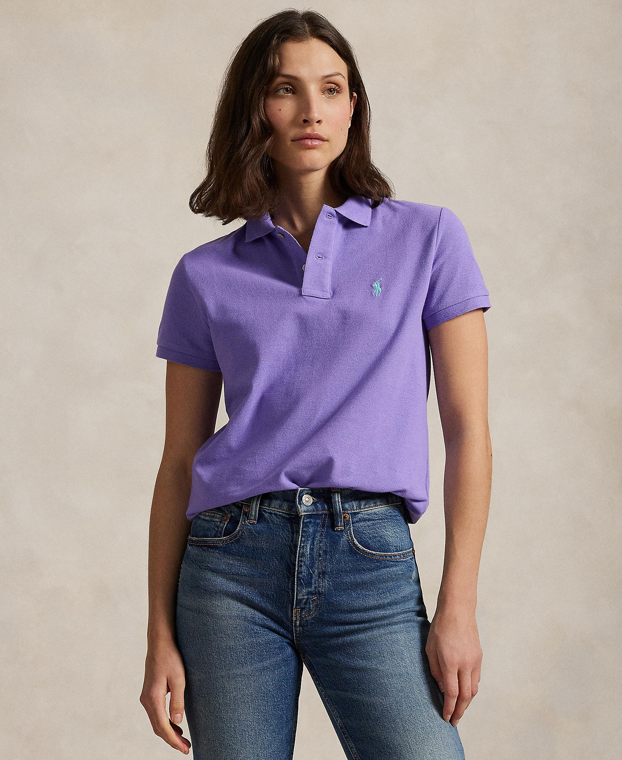 Polo Ralph Lauren Women's Classic-Fit Mesh Polo Shirt - Cactus Purple