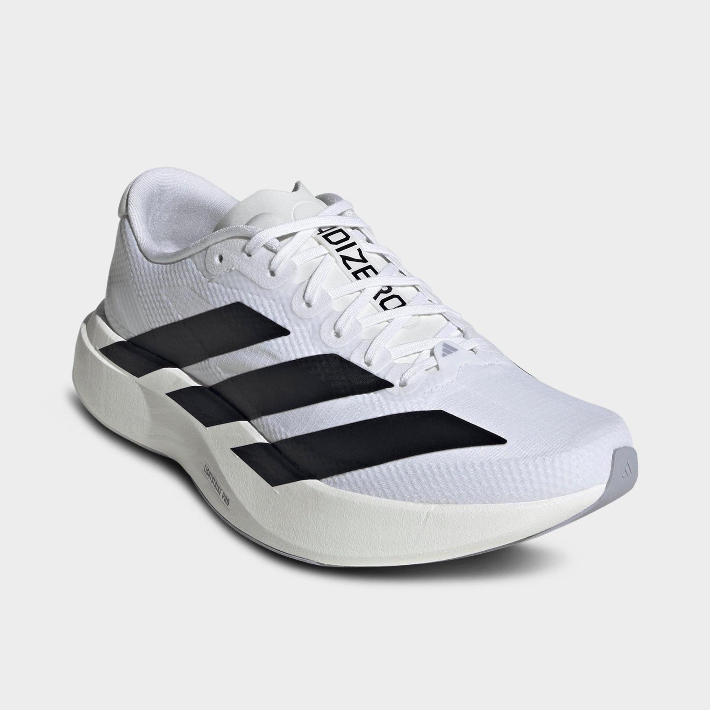 Women's adidas Adizero EVO SL Woven Running Shoes - Part 2 - Cloud White/Core Black/Dash Grey - Both shoes facing left