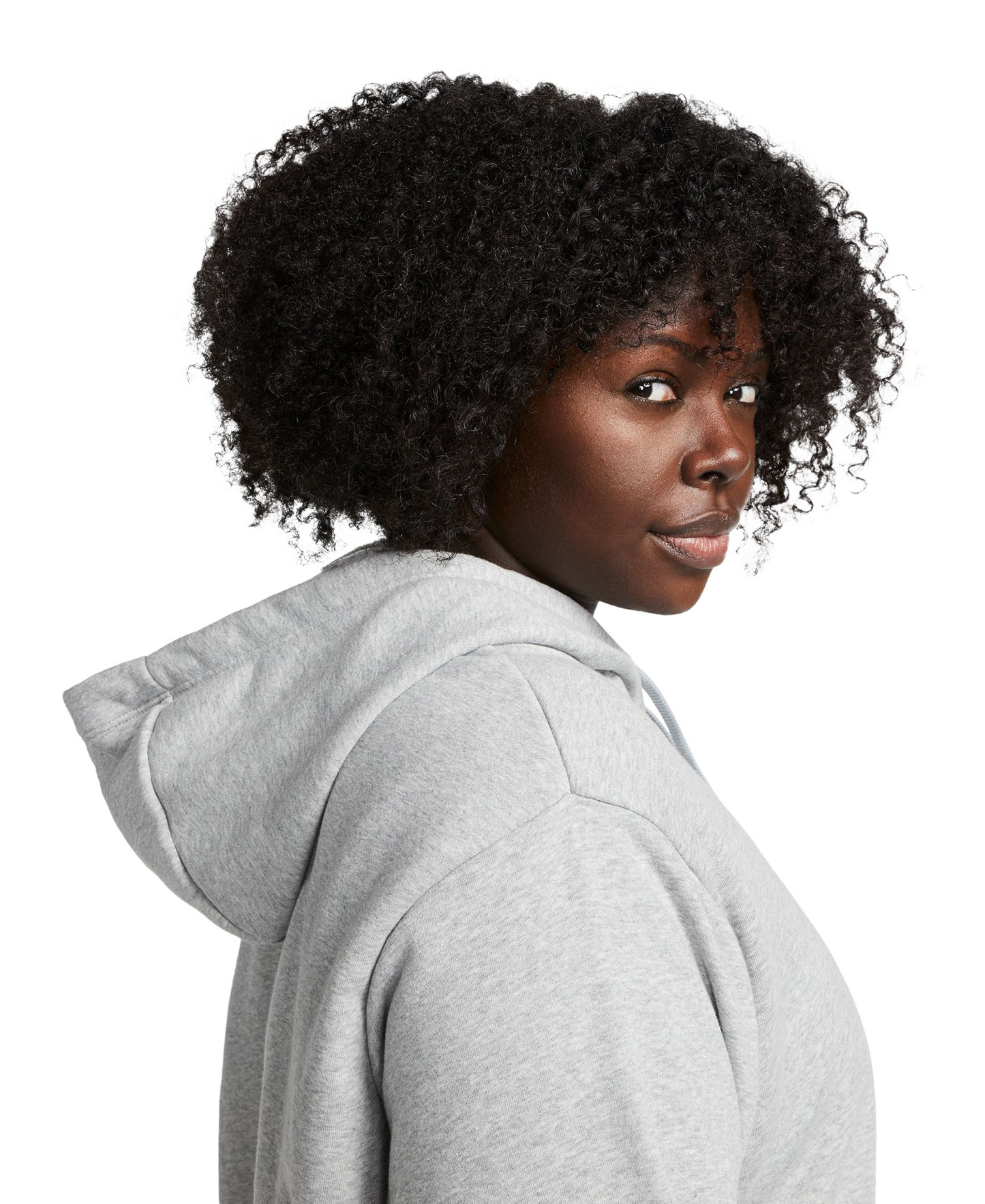 Nike Women's Sportswear Club Fleece Pullover Hoodie - Dark Grey Heather/white
