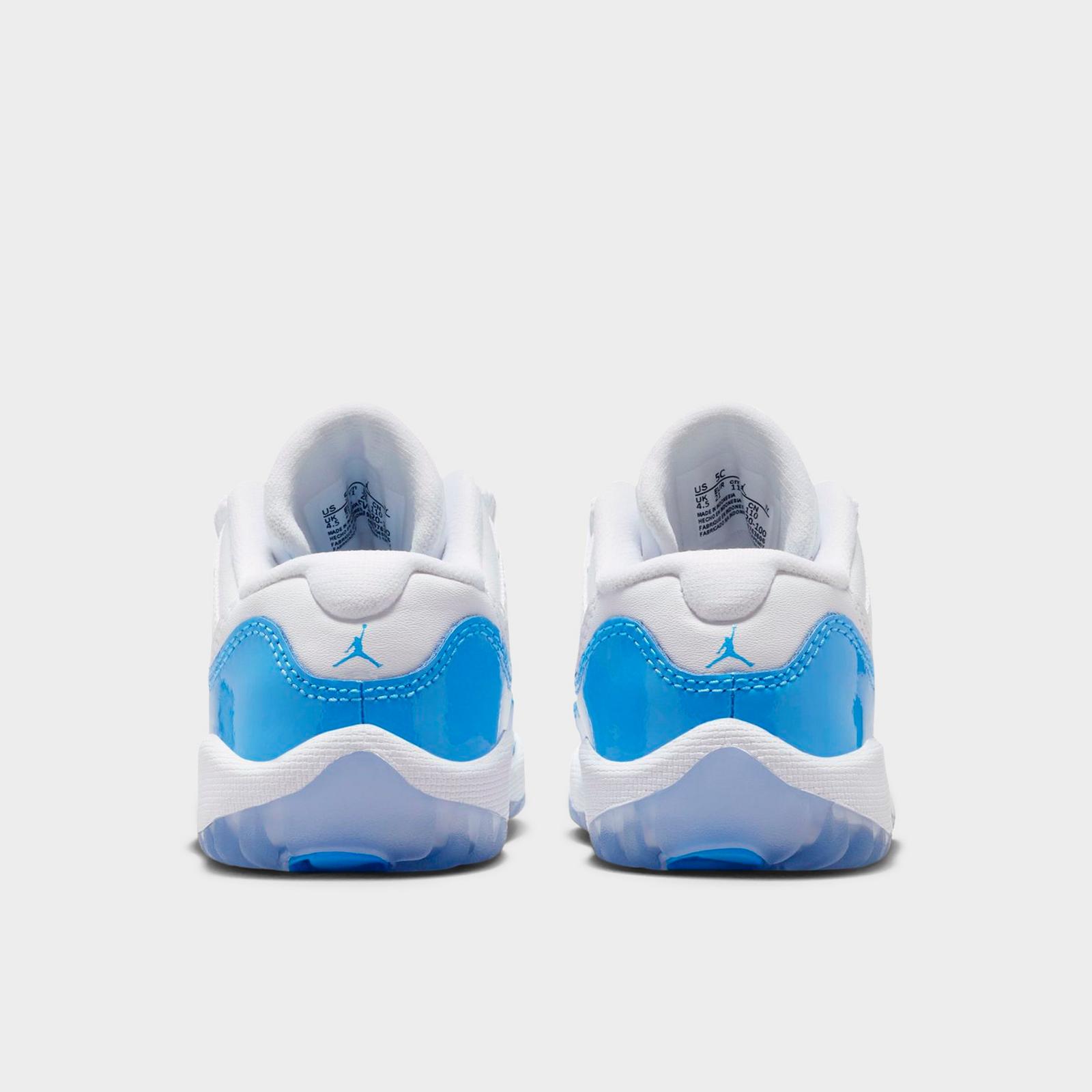 Kids' Toddler Air Jordan Retro 11 Low Basketball Shoes - White/University Blue/Black - view 4