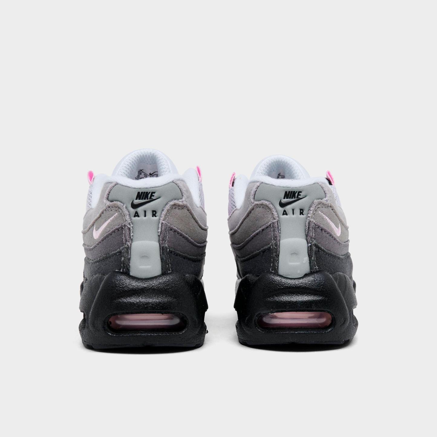 Kids' Toddler Nithtke Air Max 95 Casual Shoes - Black/Pink Foam/White/Medium Grey - Back view