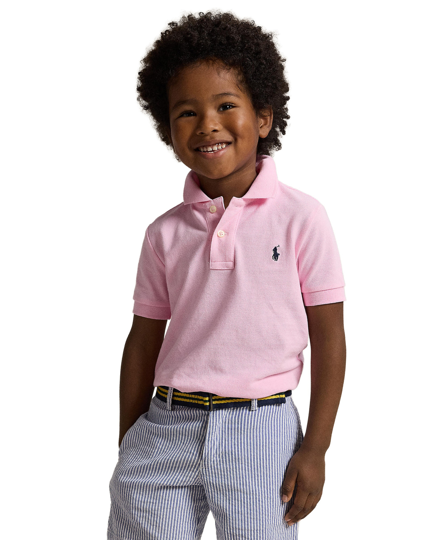 Polo Ralph Lauren Boys' 2T-7 Cotton Mesh Polo Shirt - Carmel Pink