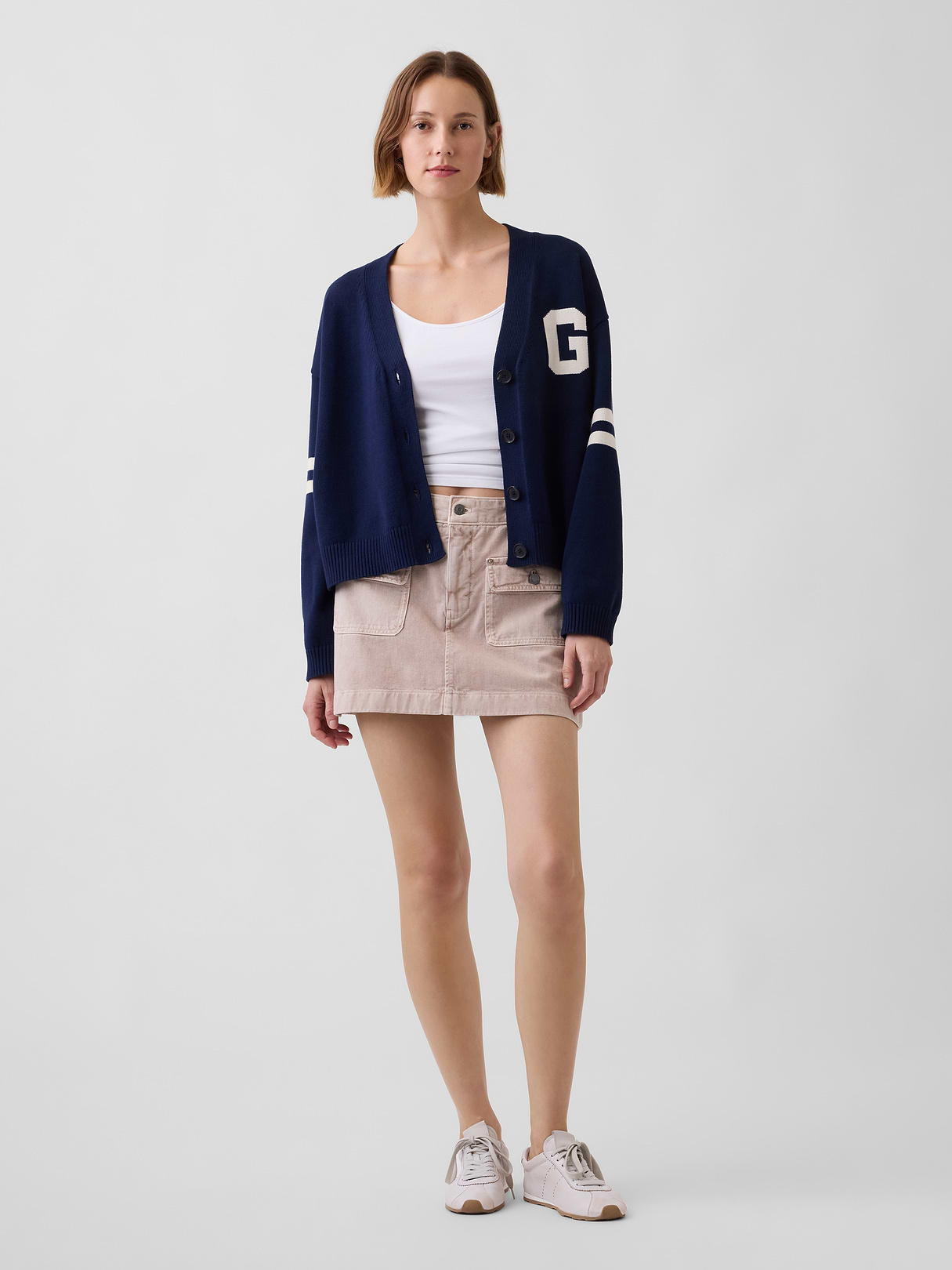 100% Cotton Oversized Cardigan Sweater - Tapestry navy blue