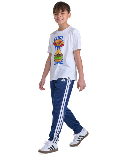 adidas Boys' 8-20 Elastic Waistband Pant - Dark Blue Heather