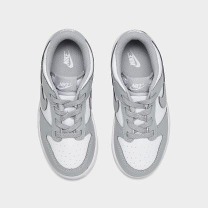 Kids' Toddler Nithtke Dunk Low Casual Shoes - White/Light Smoke Grey - Top view