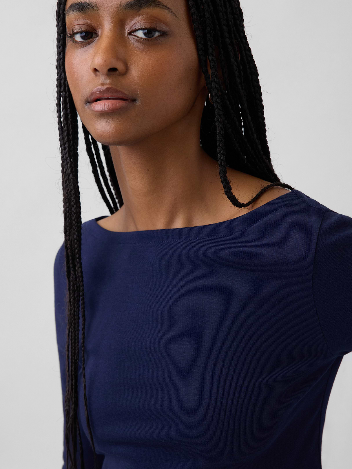 Modern Boatneck T-Shirt - Navy blue